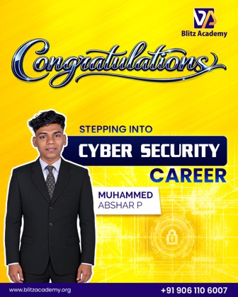 Muhammed Abshar P, placed as Cyber security
